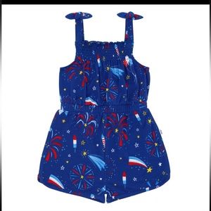 Little Sleepies Firecracker Smocked Romper in 12-18M